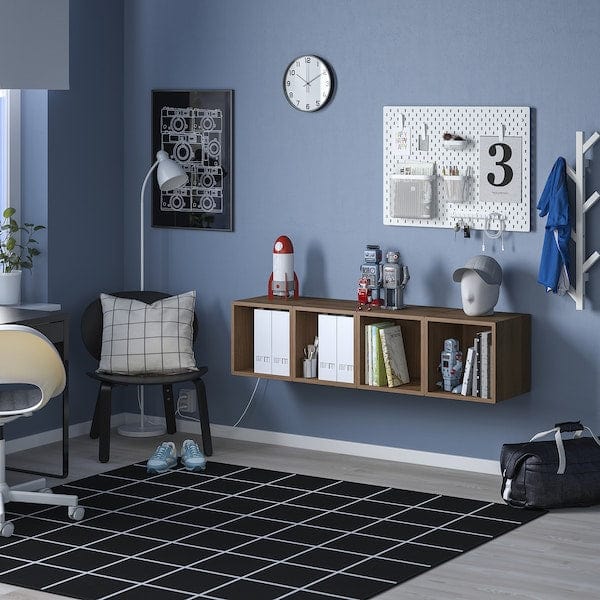 Ikea EKET - Wall-mounted storage combination, walnut effect, 140x35x35 cm
