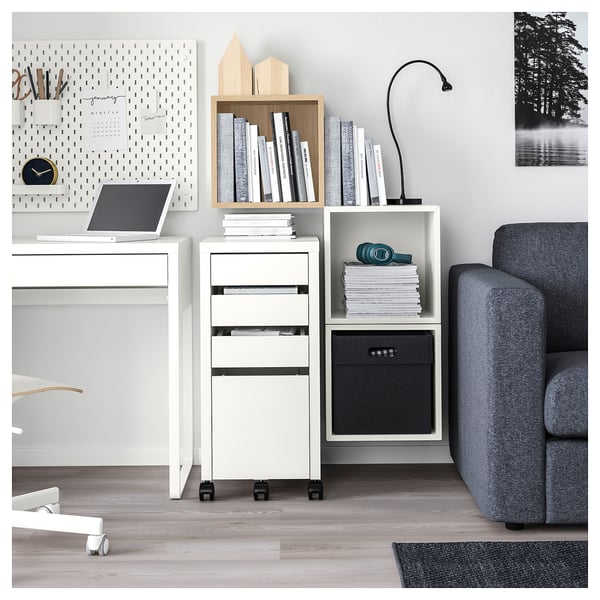 EKET wall-mounted cabinet combination, white stained oak effect/white, 105x35x70 cm