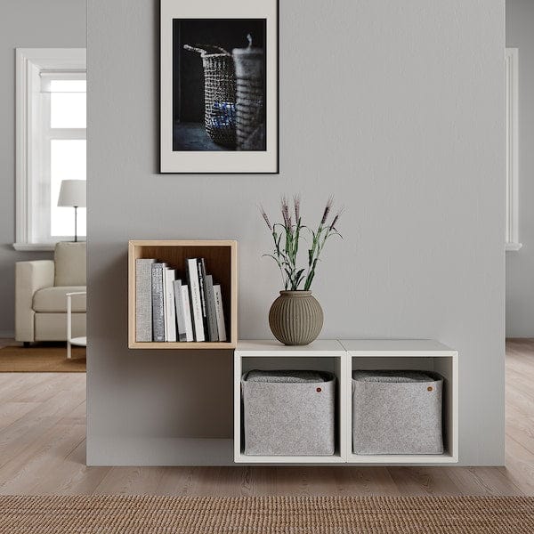 Ikea EKET - Wall-mounted cabinet combination, white stained oak effect/white, 105x35x70 cm