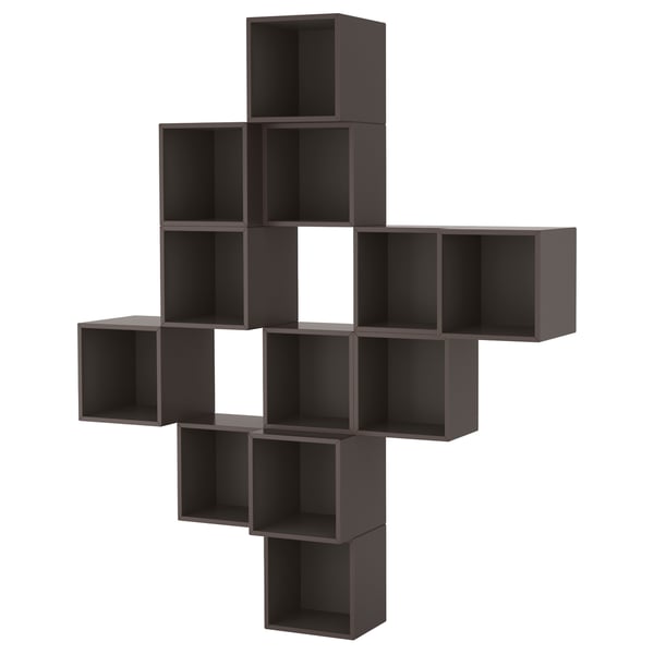 EKET wall-mounted cabinet combination, dark grey, 175x35x210 cm
