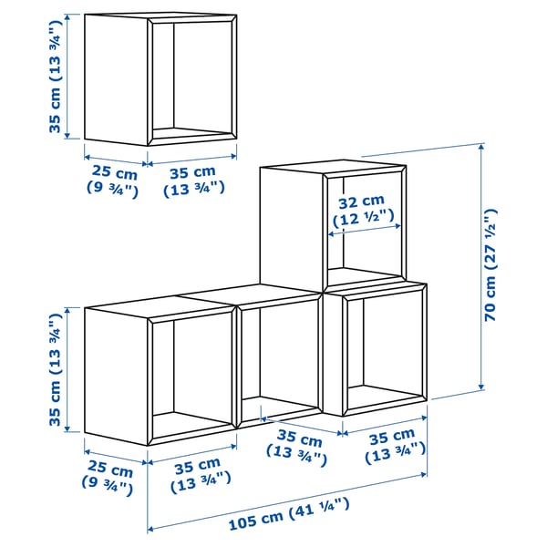 EKET wall-mounted cabinet combination, dark grey, 105x35x120 cm