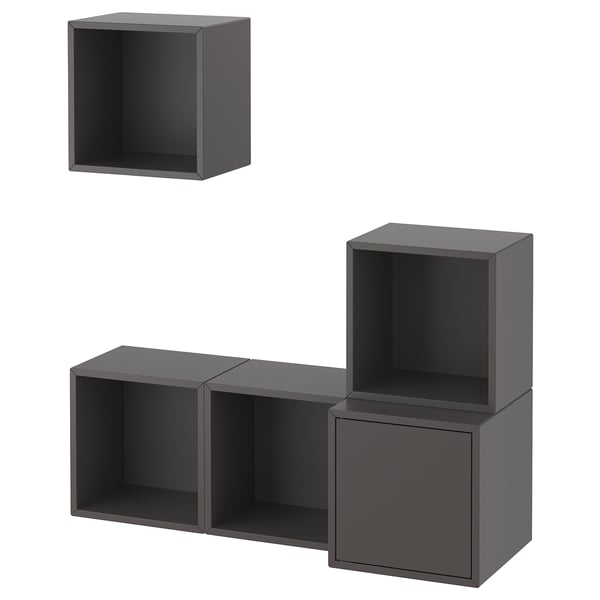 EKET wall-mounted cabinet combination, dark grey, 105x35x120 cm