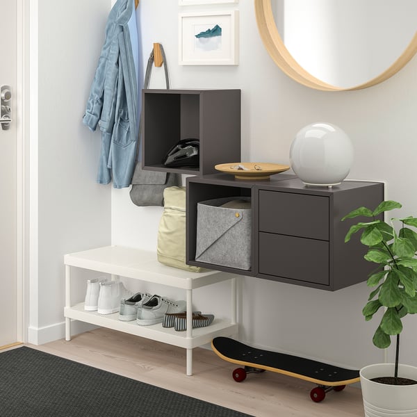 EKET wall-mounted storage combination, dark grey, 105x35x70 cm