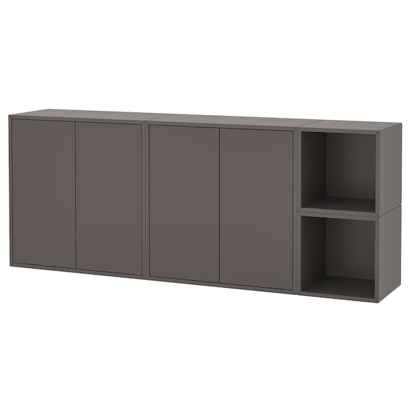 Ikea EKET - Wall-mounted cabinet combination, dark grey, 175x35x70 cm
