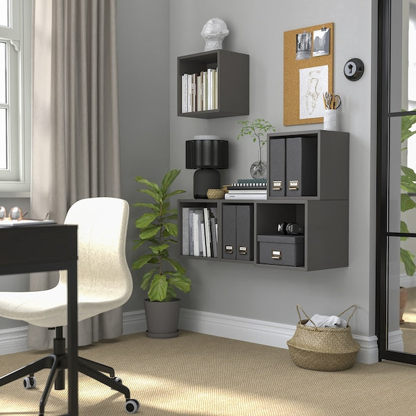 EKET - Wall-mounted cabinet combination, dark grey, 105x35x120 cm