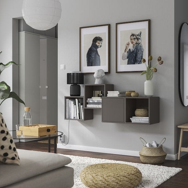 Ikea EKET - Wall-mounted cabinet combination, dark grey, 140x35x53 cm