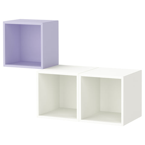 EKET wall-mounted cabinet combination, pale lilac/white, 70x105 cm