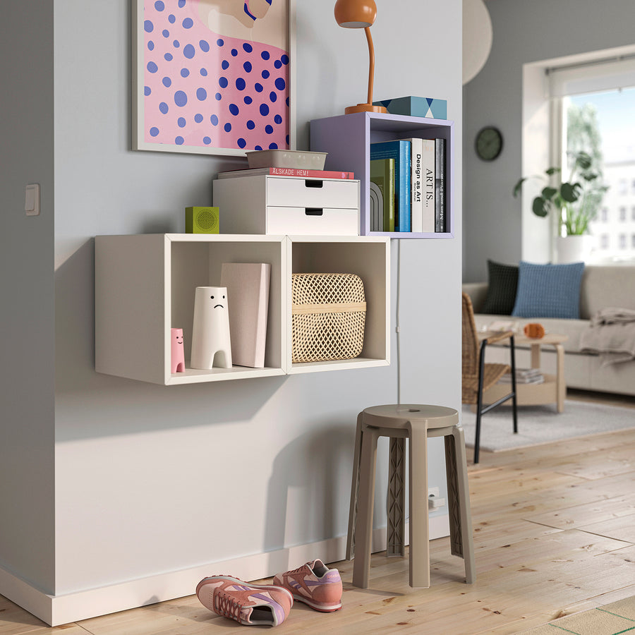 EKET wall-mounted cabinet combination, pale lilac/white, 70x105 cm