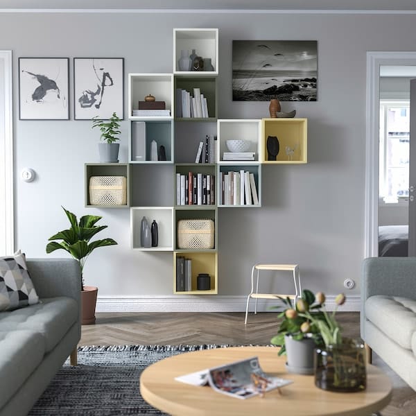 Ikea EKET - Wall-mounted cabinet combination, multicolour/white, 175x35x210 cm