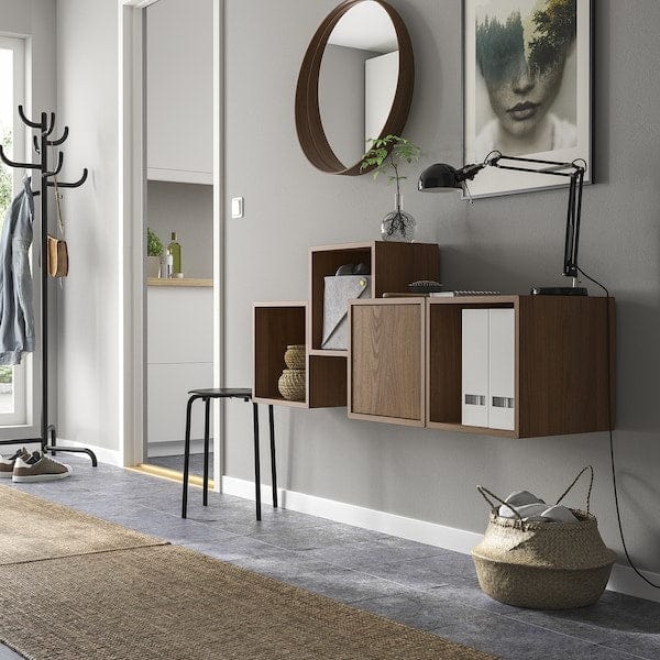 Ikea EKET - Wall-mounted cabinet combination, walnut, 140x35x53 cm