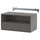 EKET - Wall mounted media shelf w rail, dark grey, 70x35x35 cm