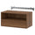 EKET - Wall mounted media shelf w rail, brown/walnut effect, 70x35x35 cm