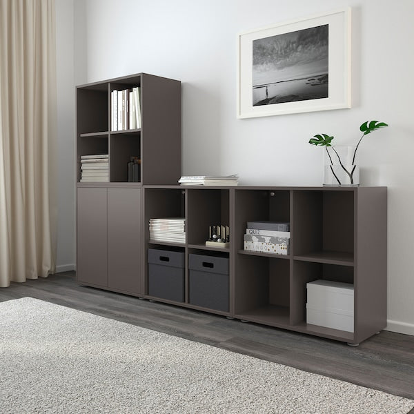 EKET - Cabinet with 4 compartments, dark grey, 70x35x70 cm