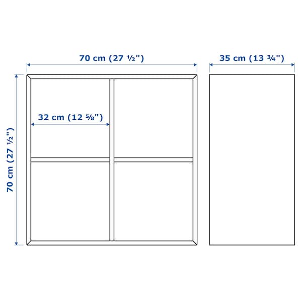 EKET - Cabinet with 4 compartments, brown/walnut effect, 70x35x70 cm