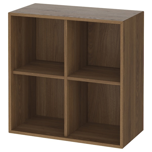 EKET - Cabinet with 4 compartments, brown/walnut effect, 70x35x70 cm