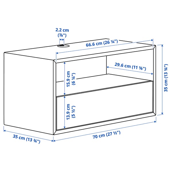 EKET - EKET Media shelf, dark grey, 70x35x35 cm