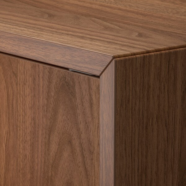 EKET - Cabinet w 2 doors and 1 shelf, brown/walnut effect, 70x35x70 cm