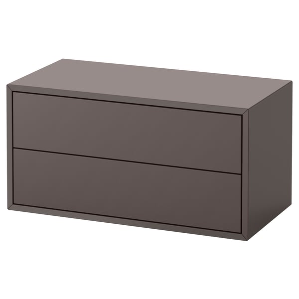 EKET cabinet with 2 drawers, dark grey, 70x35x35 cm