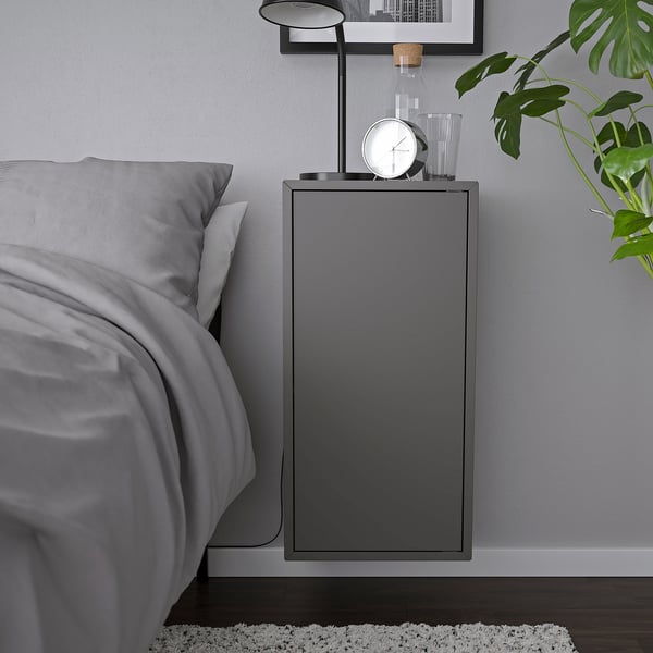 EKET wall cb w 1 shlf/door, dark grey, 35x35x70 cm