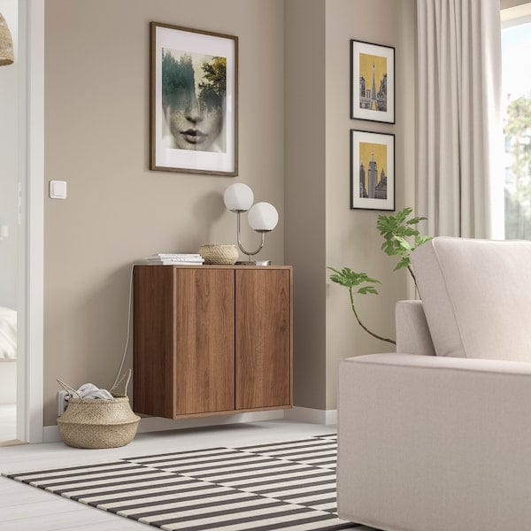 Ikea EKET - Wall cb with 2 doors, walnut effect, 70x35x70 cm