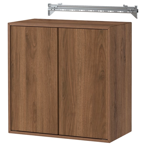 EKET - Wall cb with 2 doors, walnut effect, 70x35x70 cm