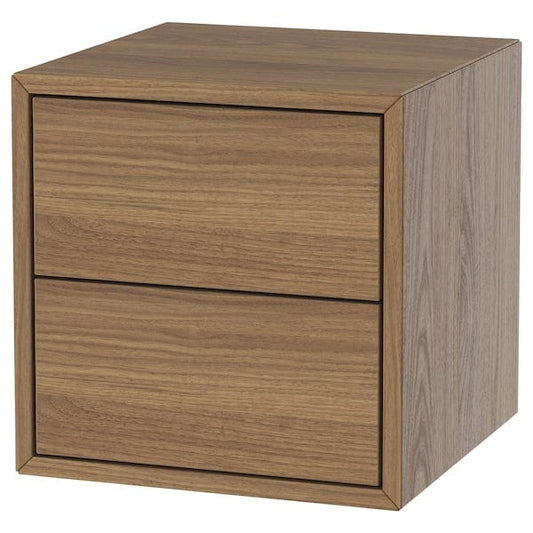 Ikea EKET - Wall cabinet with 2 drawers, walnut effect, 35x35x35 cm