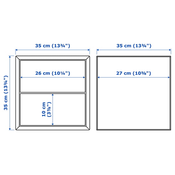 EKET - Wall cabinet with 2 drawers, dark grey, 35x35x35 cm