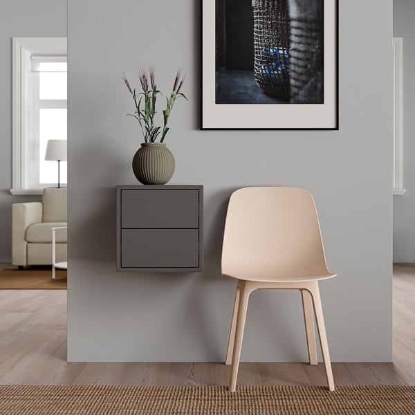 EKET wall cabinet with 2 drawers, dark grey, 35x35x35 cm