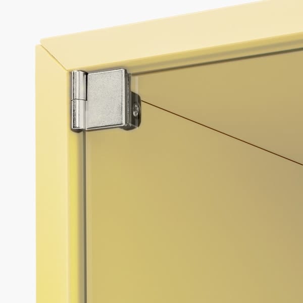 Ikea EKET - Wall cabinet with glass door, pale yellow, 35x25x35 cm