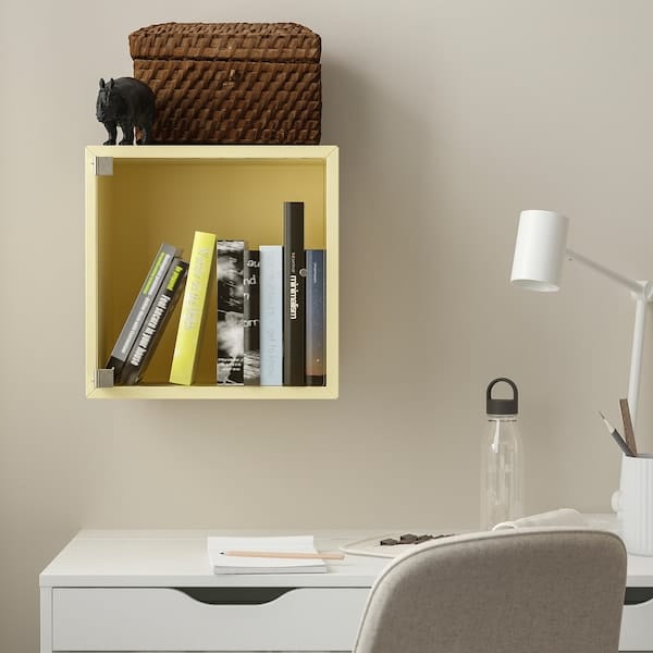 Ikea EKET - Wall cabinet with glass door, pale yellow, 35x35x35 cm