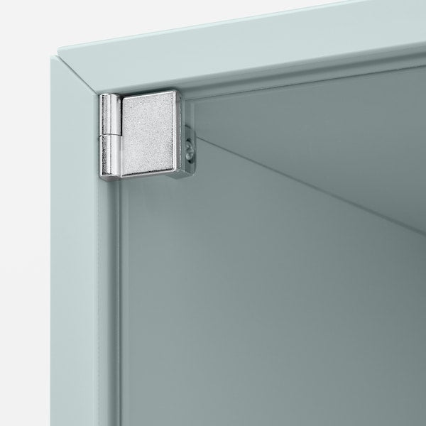 EKET - Wall cabinet with glass door, light grey-blue, 35x25x35 cm