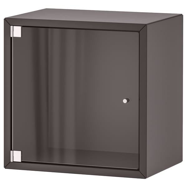 EKET wall cabinet with glass door, dark grey, 35x25x35 cm