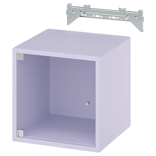 EKET wall cabinet with glass door, pale lilac, 35x35x35 cm