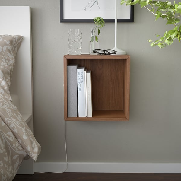 EKET wall-mounted shelving unit, walnut effect, 35x25x35 cm