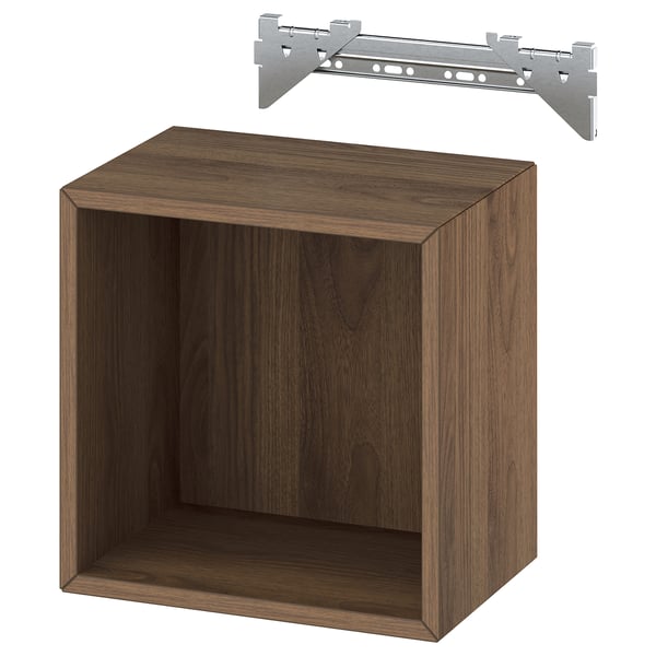 EKET wall-mounted shelving unit, walnut effect, 35x25x35 cm