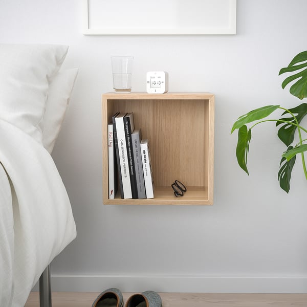EKET wall-mounted shelving unit, white stained oak effect, 35x25x35 cm