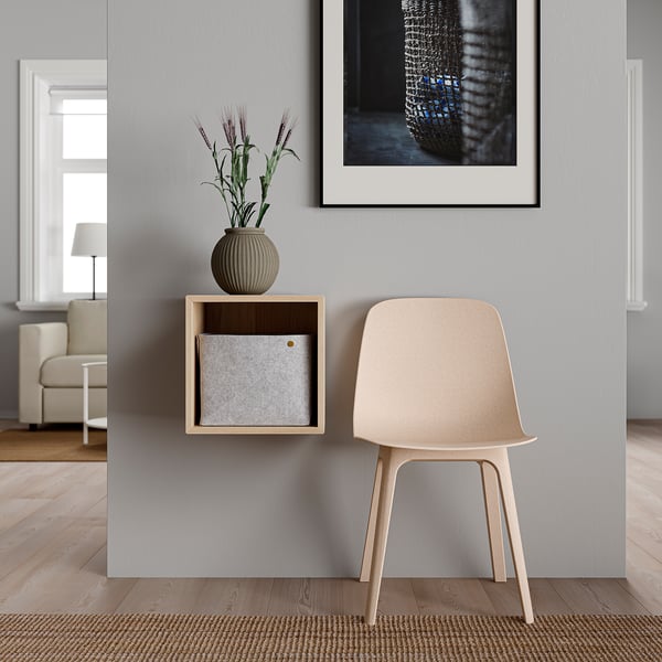 EKET wall-mounted shelving unit, white stained oak effect, 35x35x35 cm