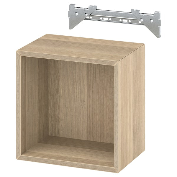 EKET - Wall-mounted shelving unit, white stained oak effect, 35x25x35 cm