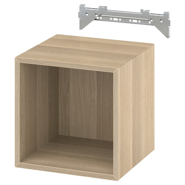 EKET - Wall-mounted shelving unit, white stained oak effect, 35x35x35 cm