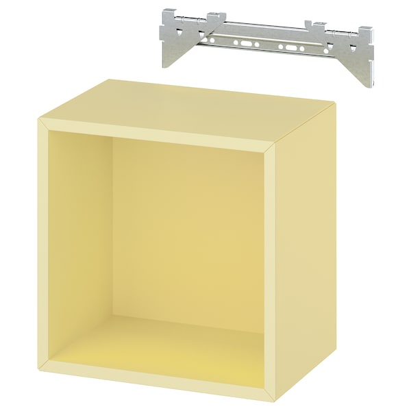 EKET - Wall-mounted shelving unit, pale yellow, 35x25x35 cm