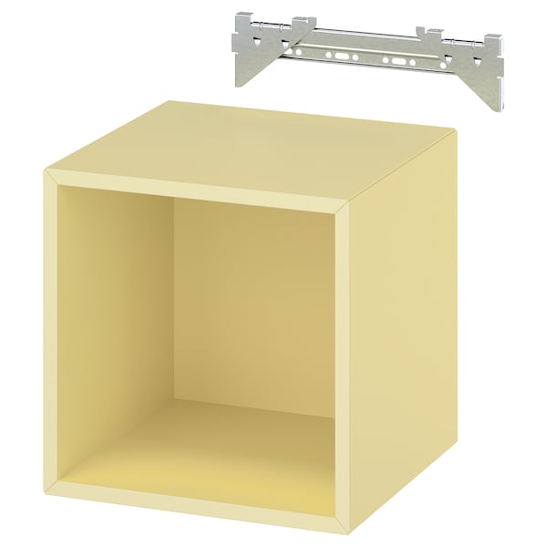 EKET - Wall-mounted shelving unit, pale yellow, 35x35x35 cm