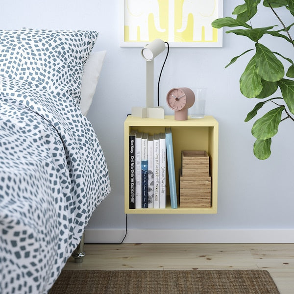 EKET - Wall-mounted shelving unit, pale yellow, 35x25x35 cm