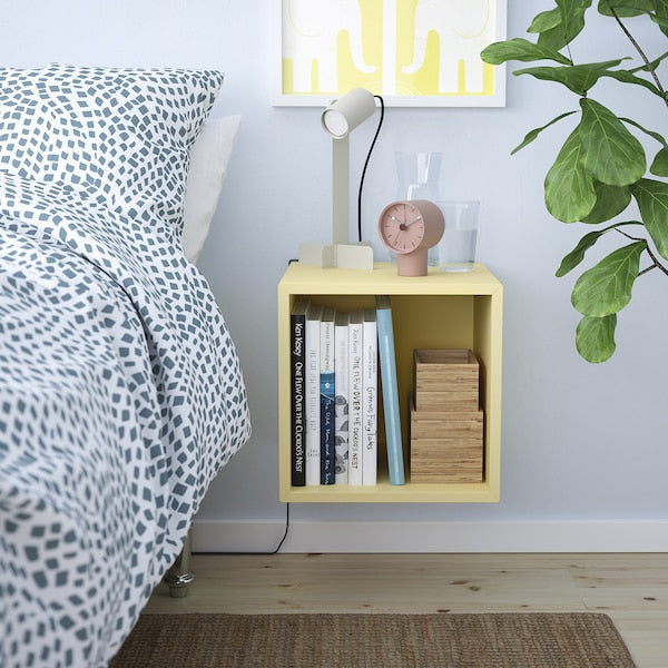 EKET - Wall-mounted shelving unit, pale yellow, 35x35x35 cm