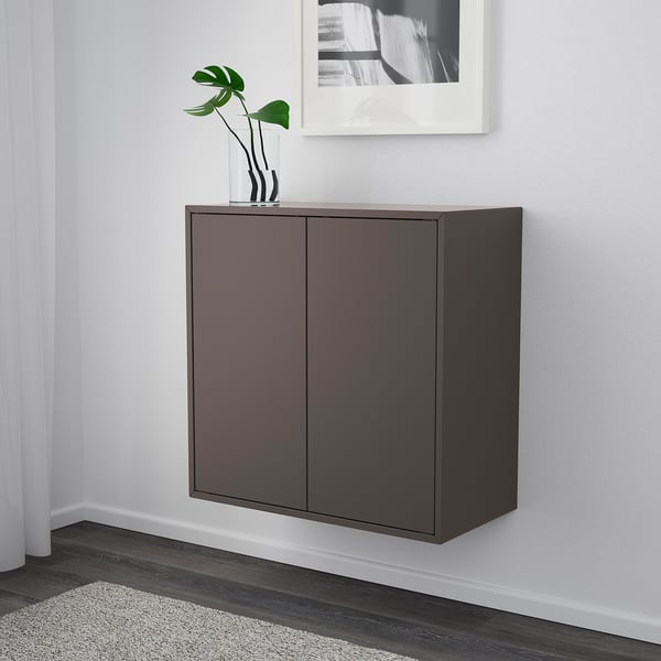 EKET wall-mounted shelving unit, dark grey, 70x35x70 cm
