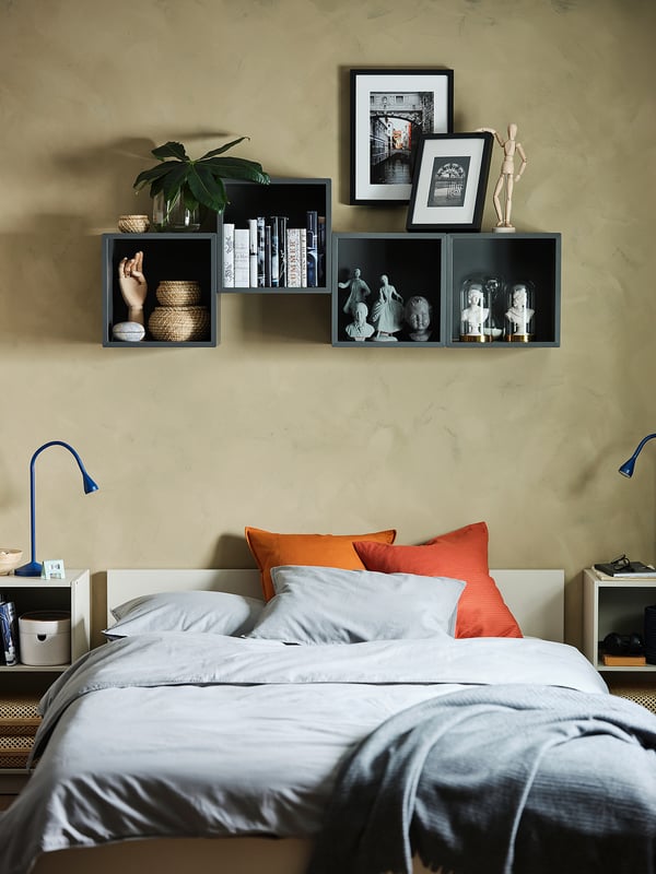 EKET wall-mounted shelving unit, dark grey, 35x25x35 cm