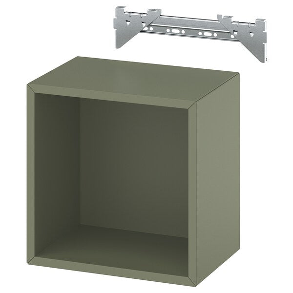 EKET - Wall-mounted shelving unit, grey-green, 35x25x35 cm