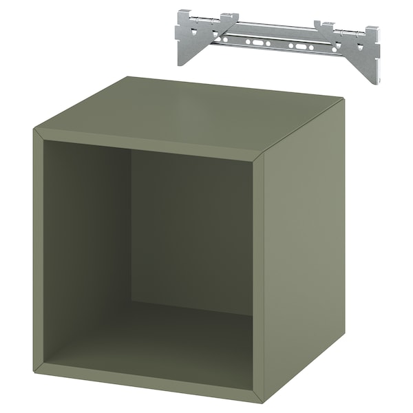 EKET - Wall-mounted shelving unit, grey-green, 35x35x35 cm