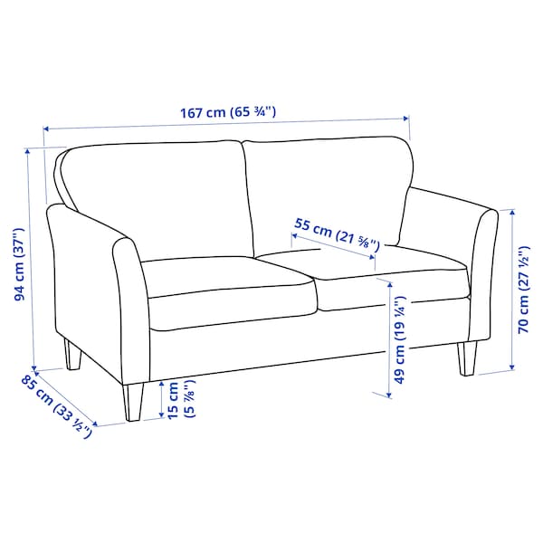 EKHOLMA - 2-seater sofa, Hakebo beige