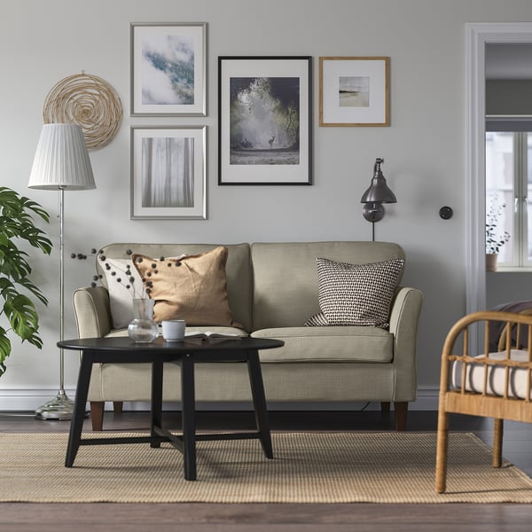 EKHOLMA 2-seat sofa, Hemmesta grey-beige, 167 cm