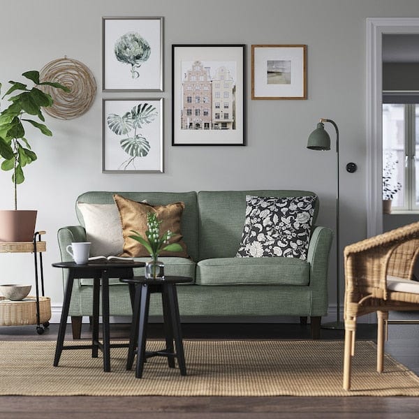 Ikea EKHOLMA - 2-seater sofa, Hemmesta gray-green